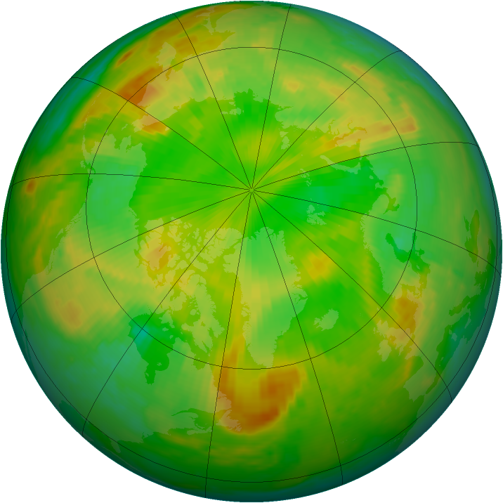 Arctic ozone map for 09 June 1999